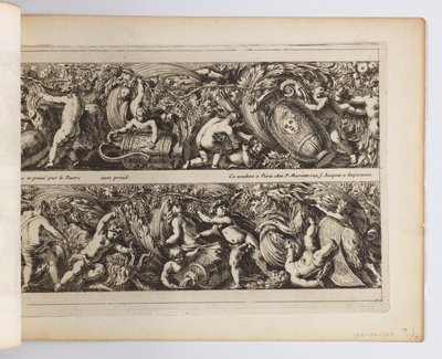 Planche de "Frises, feuillages ou tritons marins, à la romaine" - Jean le Pautre