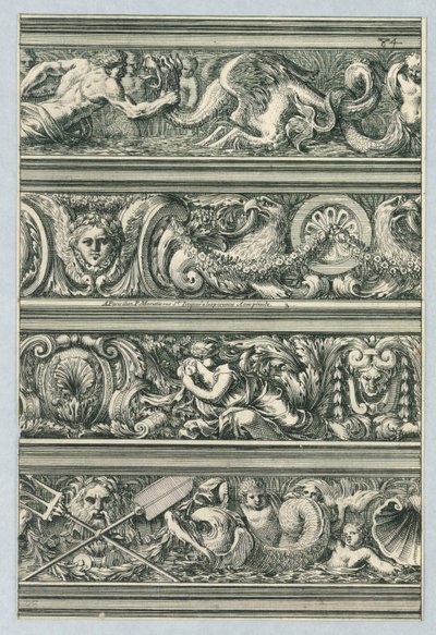Planche de Frises pour les architraves, corniches, et autres ornements d