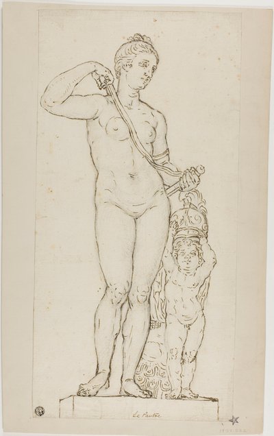 Sculpture de Vénus et Cupidon, avec l