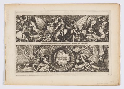 Page de titre de "Frises, feuillages ou tritons marins, à la romaine" - Jean le Pautre