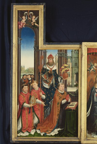 Polyptyque de la glorification de la Sainte Trinité, panneau représentant des abbés - Jean the Elder Bellegambe