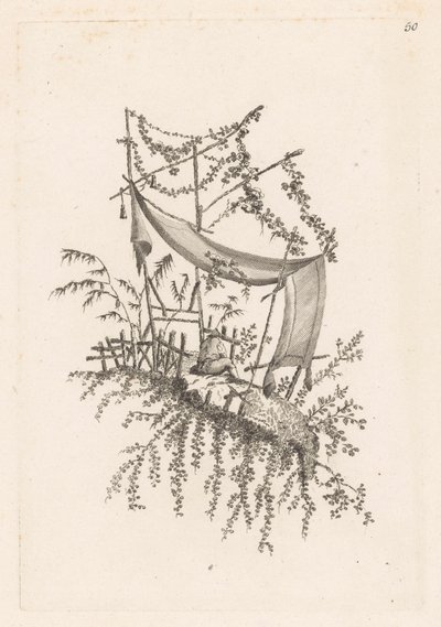 Homme assis sous un abri - Jeanne Deny