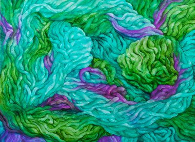 Laine multicolore, 2013 (gouche sur papier) - Jeanne Maze