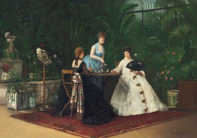 Thé dans la serre, 1893 - Jeanne Samson