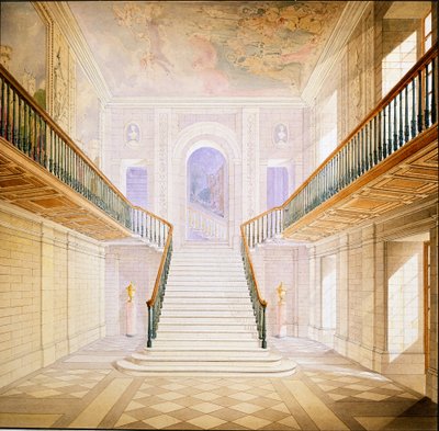 Conception pour un escalier dans le Painted Hall, Chatsworth - Jeffry Wyatville