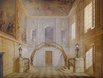 Conception pour un escalier dans le Painted Hall, Chatsworth - Jeffry Wyatville