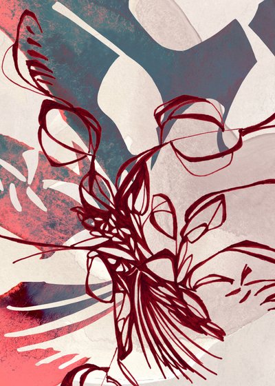 Lignes florales abstraites - Jenja Braun