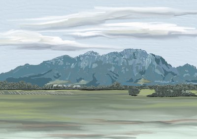 Paysage de montagnes lointaines - Jenna Alheit