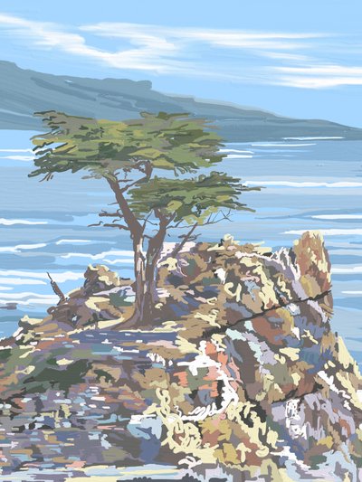 Lone Cypress avec vue sur l