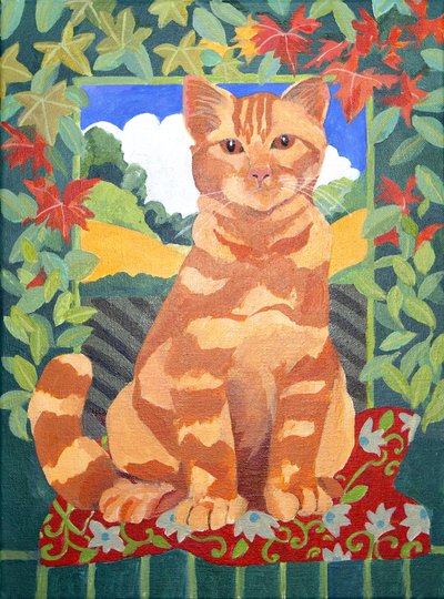 Chat, 2014 (acrylique sur toile) - Jennifer Abbott