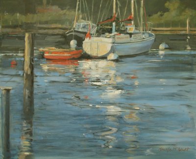 Yachts amarrés au crépuscule - Jennifer Wright