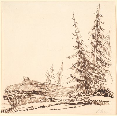 Un promontoire rocheux avec des sapins - Jens Juel