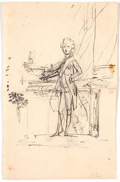 Esquisse de composition pour un portrait en pied de Frédéric VI jeune prince héritier. Debout près d