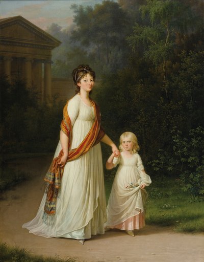 Marie Sophie Frederikke, princesse du Danemark et sa fille, la princesse Caroline - Jens Juel