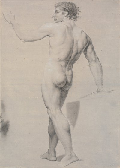 Modèle debout, vue de dos, bras gauche levé - Jens Juel