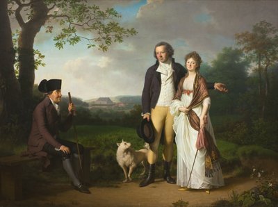 Niels Ryberg avec son fils Johan Christian et sa belle-fille Engelke, née Falbe - Jens Juel