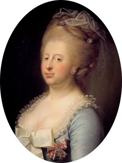 Portrait de Caroline Mathilde de Grande-Bretagne 1751-1775, Reine du Danemark, 1771 - Jens Juel