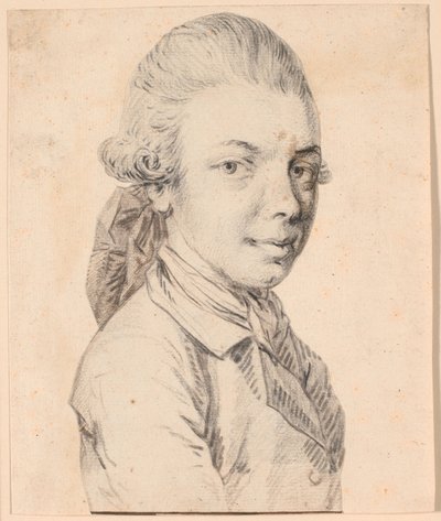 Autoportrait jeune. Buste en trois-quarts profil vers la droite - Jens Juel