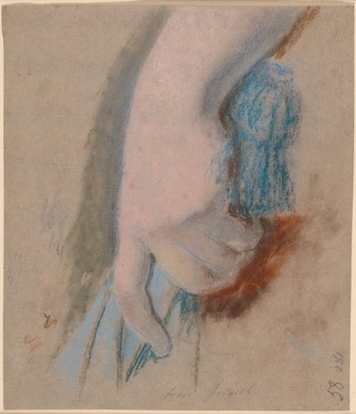 Étude pour le portrait de famille Ryberg; la main gauche de Mme Ryberg tenant un parasol bleu - Jens Juel