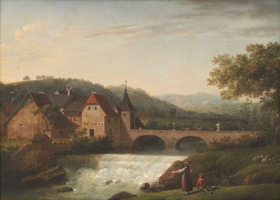 Le pont et la cascade à Dornach, Suisse - Jens Juel