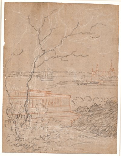 Vue de Marienlyst sur Kronborg - Jens Juel