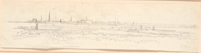 Vue sur Copenhague depuis la colline de Frederiksberg. Étude de fond pour le portrait de Frédéric VI en tant que prince héritier - Jens Juel