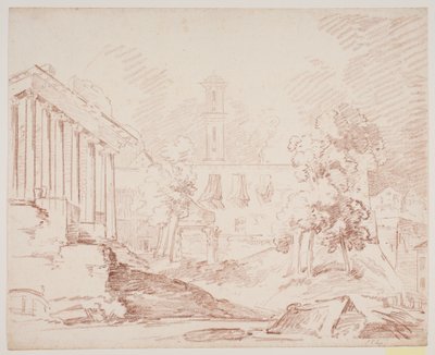 Prospectus italien avec temple et église - Jens Petersen Lund
