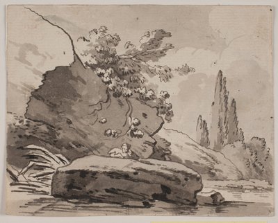 Rochers et cyprès - Jens Petersen Lund