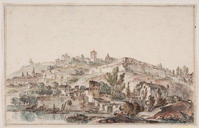 Vue romaine avec muraille et églises - Jens Petersen Lund