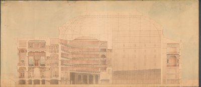 Le Théâtre Royal 1874. Coupe longitudinale - Jens Vilhelm Dahlerup