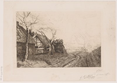 Paysage avec fermes et moulin - Jerôme Tuyttens (signed by artist)