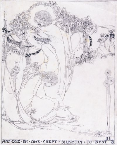 Et un par un, ils se glissèrent silencieusement pour se reposer, vers 1902-3 - Jessie Marion King
