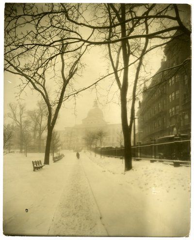 State House sous la tempête, Boston, États-Unis, vers 1902-10 - Jessie Tarbox Beals