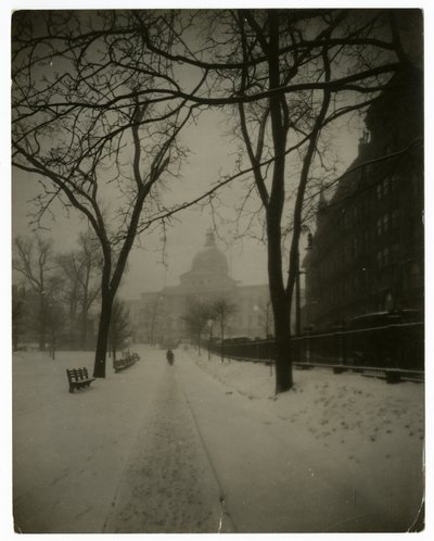 State House sous la tempête, Boston, États-Unis, vers 1902-10 - Jessie Tarbox Beals