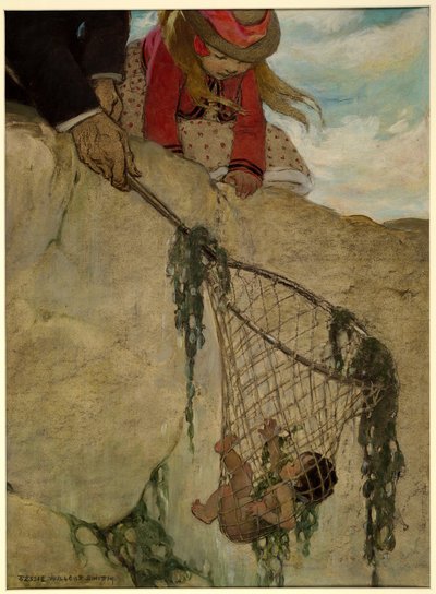 Il sentait le filet très lourd, de The Water Babies par Charles Kingsley, pub. 1916 - Jessie Willcox Smith
