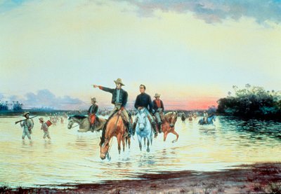 Bolivar et Santander à la bataille de Llanos - Jesus Maria Zamora