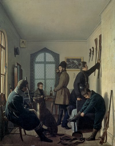Préparatifs pour la chasse, 1836 - Jevgraf Fiodorovitch Krendovsky