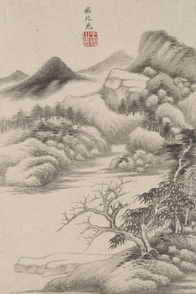 Paysage dans le style de divers vieux maîtres: Dans le style de Dong Yuan, 1669 - Wang Jian