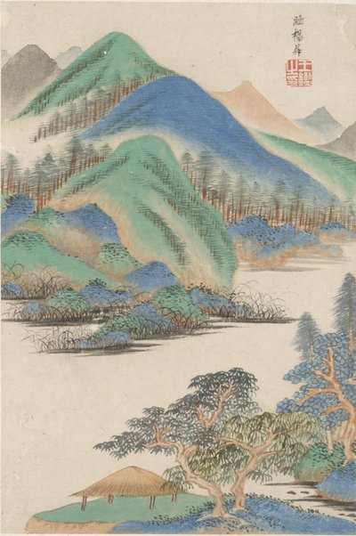 Paysage dans le style de divers vieux maîtres : Dans le style de Yang Sheng, 1669 - Wang Jian