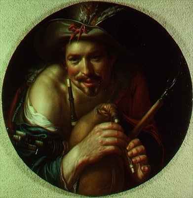 Paysanne jouant de la cornemuse - Joachim Anthonisz Uytewael