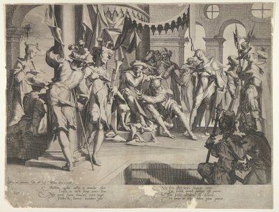 Le Juge Bias versant des larmes, planche IX de Thronus Justitiæ, 1605 - Joachim Anthonisz Wtewael