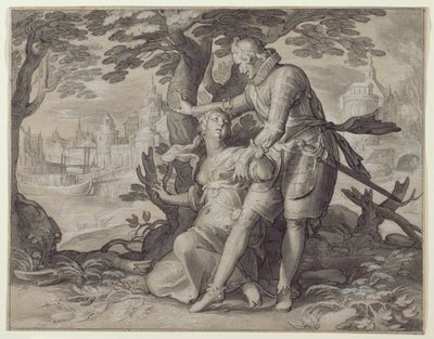 Jeune femme aidée par un gentleman - Joachim Anthonisz. Wtewael
