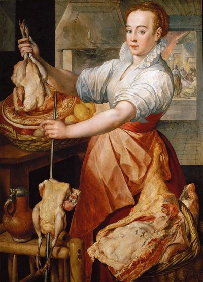 Art néerlandais ancien : Le cuisinier (Christ dans la maison de Marthe et Marie) - Joachim Beuckelaer