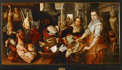 Jésus-Christ chez Marthe et Marie ... (peinture sur toile) - Joachim Bueckelaer