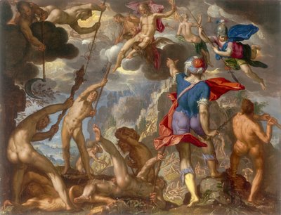 La bataille entre les dieux et les géants, c.1608 - Joachim Wtewael or Utewael