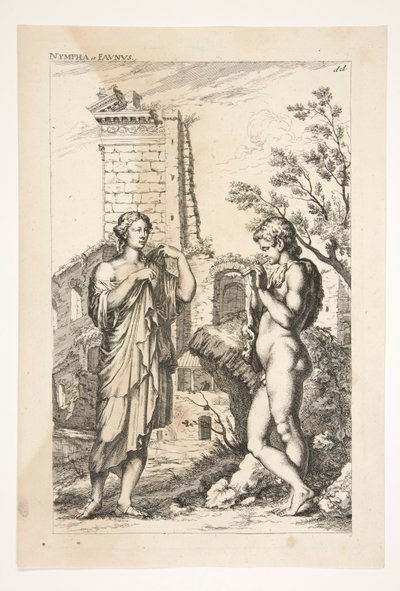 Diane de Gabies et un Faune, de Sculpturae Veteris Admirata - Joachim von Sandrart