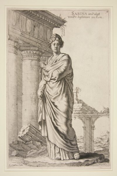 Sabina dans le palais de Pr. Justinien à Rome - Joachim von Sandrart
