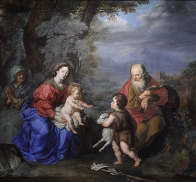 Sainte famille dans un paysage - Joachim von Sandrart