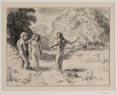 Adam et Ève tentés par le serpent - Joakim Frederik Skovgaard
