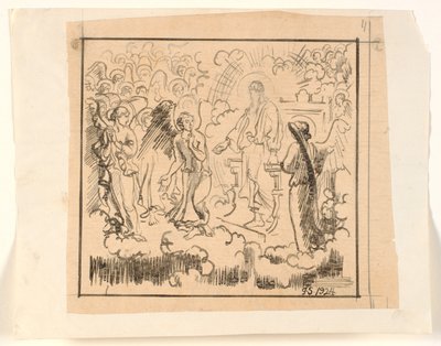 Les anges sur le trône du Seigneur - Joakim Frederik Skovgaard
